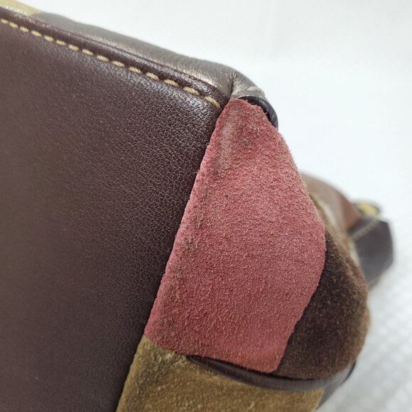 Coach Holiday Patchwork Demi Hobo Handbag - Suede Signature Mini Purse - Picture 13 of 16